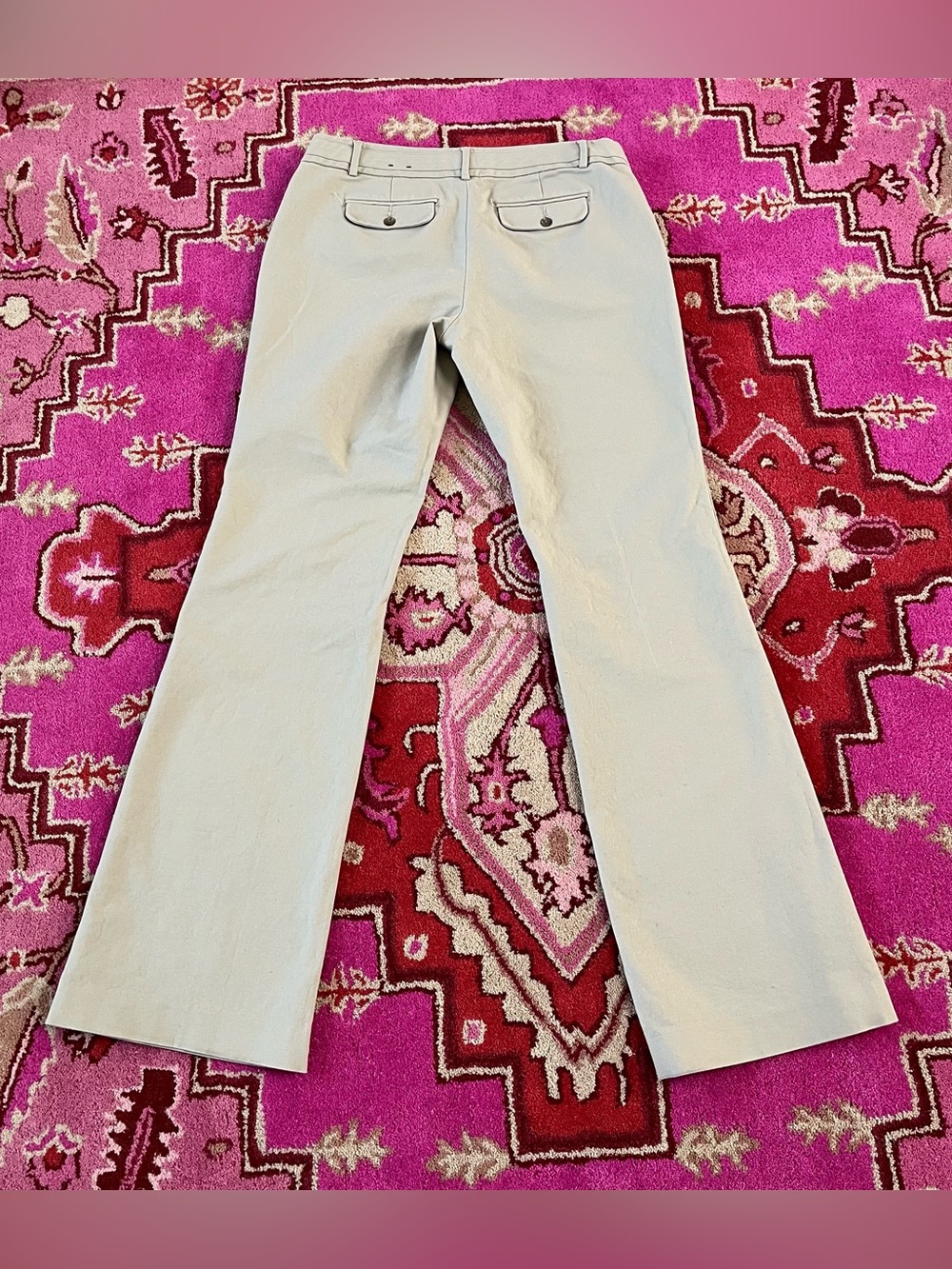 Banana Republic sz 10 Long Ryan Fit Khaki Pants Trousers Bootcut Beige Stretch - Picture 7 of 7